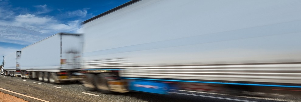 Trucks on roadway