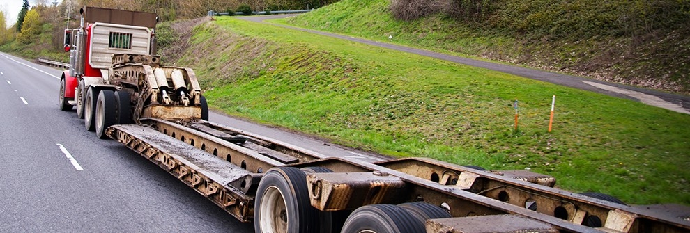 Truck and trailer on roadway