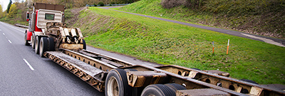 Truck and trailer on roadway